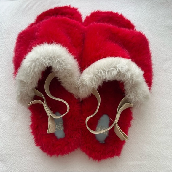 Frances Valentine Slingback Faux Fur Slipper in Red Oyster Size 9 - Picture 5 of 9